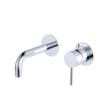 Kaya Basin/Bath Wall Mixer Set, Round Plates, Outlet, Chrome - Color Available