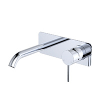 Kaya Basin/Bath Wall Mixer Set, Rectangular Plate, 160mm Outlet, Chrome - 228106