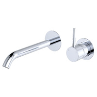 Kaya Up Basin/Bath Wall Mixer Set, Round Plates, Outlet, Chrome - Color