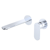 Empire Slim Basin/Bath Wall Mixer Set, Round Plates, 200mm Outlet - Colour