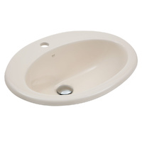 RAK Jessica Ivory Fully-Inset Basin, 1 Tap Hole - 530 x 435 x 225 mm - Hole