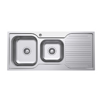 Tiva 1080 1.75 Kitchen Sink with Drainer, Left Bowl- Side