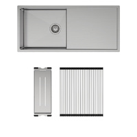 Hana 36L Single Kitchen Sink with Drainer Kit - 68404-KIT