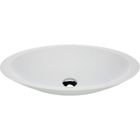Bahama Solid Surface Above Counter Basin, Matte White - 600 x 350 x 105 mm - CSB01