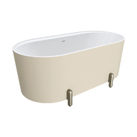 Aluca Freestanding Bath, 1500mm Matte Khaki with with overflow - Lags Color