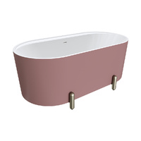 Aluca Freestanding Bath, 1500mm Matte Rouge with overflow - Lags Color