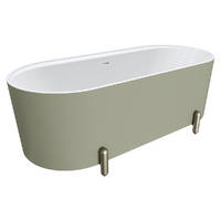 Aluca Freestanding Bath, 1700mm Matte Olive with overflow - Lags Color