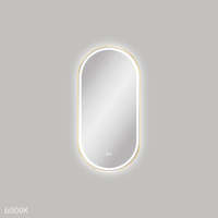 Empire LED Matte White Framed Mirror, 450 x 900mm - 450 x 900mm - Framed Color