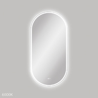 Empire LED Matte White Framed Mirror, 600 x 1200mm - 600 x 1200mm - Framed Color
