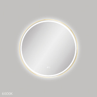 Reba LED Matte White Framed Mirror, 700mm - 700 mm diameter - Framed Color