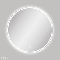 Reba LED Matte White Framed Mirror, 900mm - 900 mm diameter - Framed Color