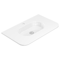 Lola Gloss Full Depth Curved Ceramic Basin Top 750mm Hole- 755x 465 x 135 mm