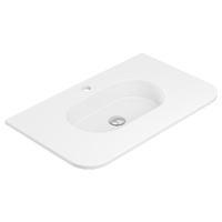 Lola Matte Full Depth Curved Ceramic Basin Top 750mm Hole- 755x 465 x 135 mm