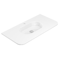 Lola Gloss Full Depth Curved Ceramic Basin Top 900mm Hole- 905x 465 x 135 mm
