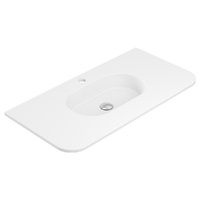 Lola Matte Full Depth Curved Ceramic Basin Top 900mm Hole- 905x 465 x 135 mm