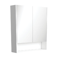 750 Mirror Cabinet with Display Shelf, Gloss White - 750mmx850mmx180mm - Framed