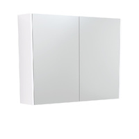 900 Mirror Cabinet with Gloss White Side Panels - 900mm x 670mm x 180mm -Framed