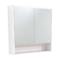 900 LED Mirror Cabinet with Display Shelf - 900mm x 850mm x 180mm- Farmed