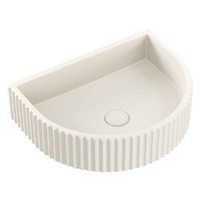 Valentina Fluted Arch Concrete Wall Basin - 465 x 360 x 119 mm - Color Available