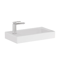 Denzel Slim Ensuite Depth Ceramic Basin Top  - 452 x 250 x 70 mm