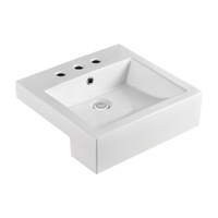 Jacinta Semi-Recessed Basin, 3 Tap Holes - 480 x 460 x 150 mm - RB8050J-3