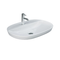 RAK Variant Large Oval Semi-Inset Basin with Tap Hole - 600 x 420 x 120 mm