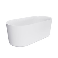 Empire Slim Freestanding Solid Surface Bath, 1500mm, Matte White - ST08-150