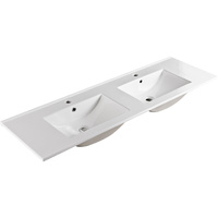 Dolce Full Depth Double Bowl Ceramic Basin Top 1500 Hole